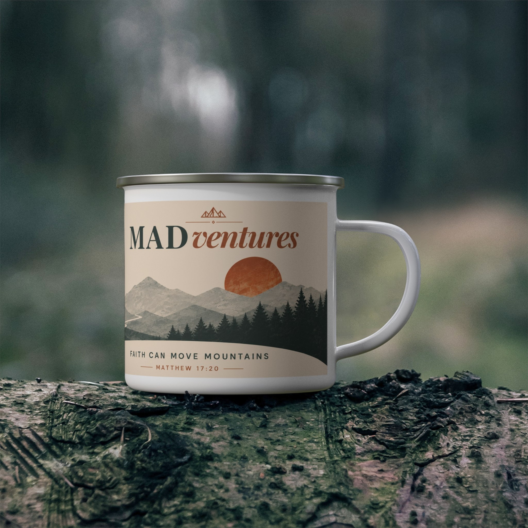 Faith Can Move Mountains Enamel Camping Mug